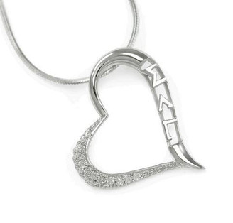 TCS Sigma Lambda Gamma Heart Pendant with simulated CZs 
