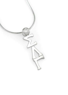TCS Sigma Lambda Gamma Sterling Silver Lavaliere Pendant with Swarovski Clear Crystal 