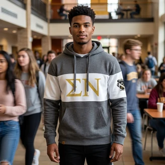 Sigma Nu Ivy League Hoodie W Crest On Left Sleeve