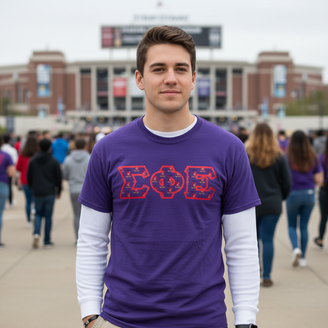 Sigma Phi Epsilon Fraternity Crest - Shield Twill Letter Tee