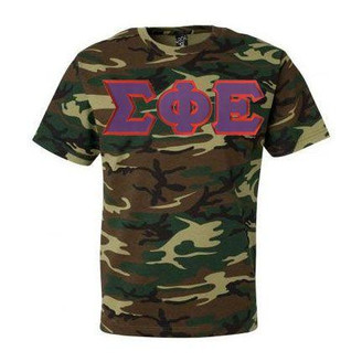  DISCOUNT- Sigma Phi Epsilon Lettered Camouflage T-Shirt 