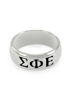 Sigma Phi Epsilon Sterling Silver Wide Band Ring