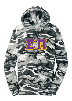  DISCOUNT-Sigma Pi Camo Pullover Hooded Sweatshirt 