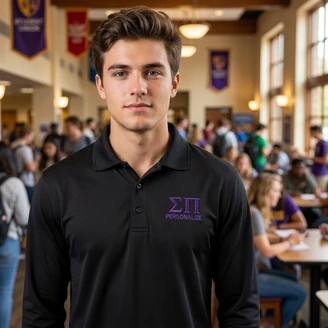 Sigma Pi-World Famous Long Sleeve Dry Fit Polo