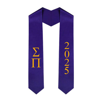  Sigma Pi Greek Lettered Graduation Sash Stole With Year - Best Value 