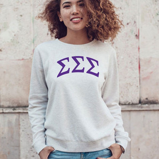 Sigma Sigma Sigma Arched Greek Lettered Crewneck Sweatshirt