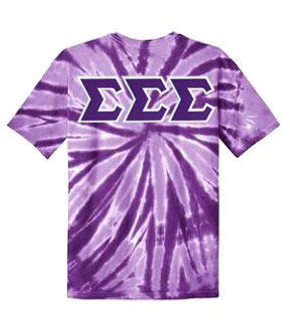 DISCOUNT-Sigma Sigma Sigma Lettered Tie-Dye t-shirts for only $30!