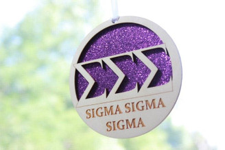 Sigma Sigma Sigma Laser Carved Greek Letter Ornament - 3" Round