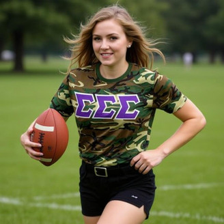 DISCOUNT-Sigma Sigma Sigma Lettered Camouflage T-Shirt