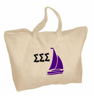  Sigma Sigma Sigma Mascot Zippered Tote Bag 