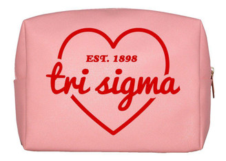 Sorority Shop Sigma Sigma Sigma Pink with Red Heart Makeup Bag 
