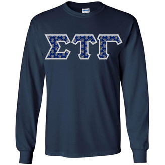  Sigma Tau Gamma Fraternity Crest - Shield Twill Letter Longsleeve Tee 