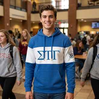 Sigma Tau Gamma Ivy League Hoodie W Crest On Left Sleeve