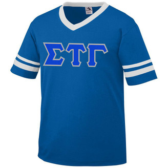 DISCOUNT-Sigma Tau Gamma Jersey With Greek Applique Letters