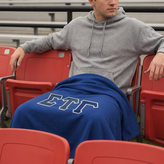 DISCOUNT-Sigma Tau Gamma Twill Sweatshirt Blanket