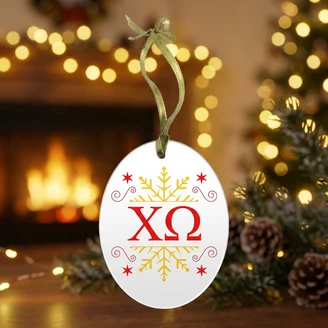 Sorority Holiday Color Snowflake Christmas Ornament