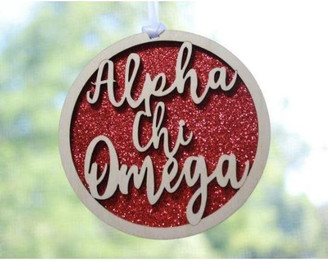 Sorority Shop Sorority Laser Carved Script Ornament - 3" Round 