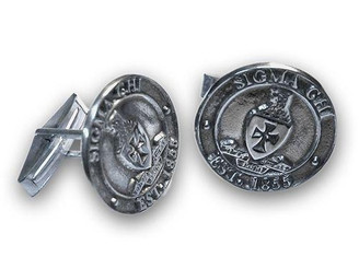 Chic Greek- Shawn Paul Sterling Fraternity Crest - Shield Cufflinks 