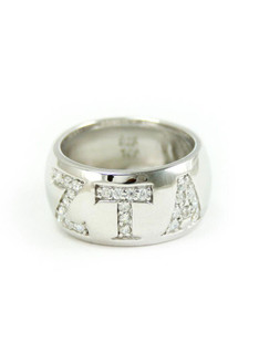 TCS Sterling silver ring with CZ pavé Greek letters 