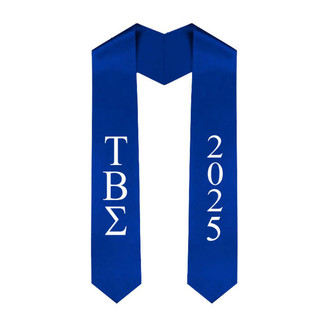  Tau Beta Sigma Greek Lettered Graduation Sash Stole With Year - Best Value 