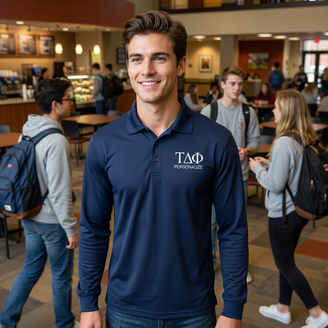 Tau Delta Phi-World Famous Long Sleeve Dry Fit Polo