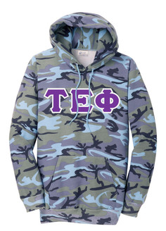 DISCOUNT-Tau Epsilon Phi Camo Pullover Hooded Sweatshirt