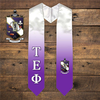 Tau Epsilon Phi Extra Fancy Simple Greek Graduation Stole W Crest