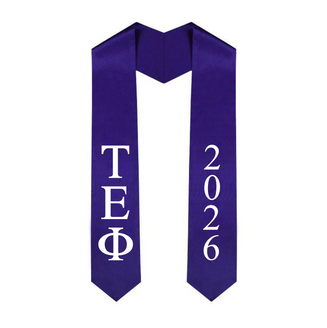 Tau Epsilon Phi Greek Lettered Graduation Sash Stole With Year - Best Value