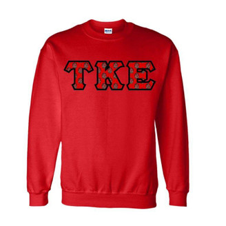 Tau Kappa Epsilon Fraternity Crest - Shield Twill Letter Crewneck Sweatshirt 