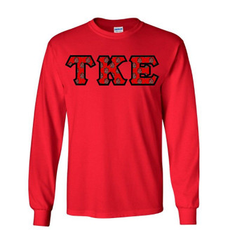 Tau Kappa Epsilon Fraternity Crest - Shield Twill Letter Longsleeve Tee