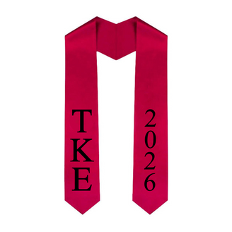Tau Kappa Epsilon Greek Lettered Graduation Sash Stole With Year - Best Value