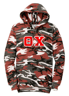 DISCOUNT-Theta Chi Camo Pullover Hooded Sweatshirt