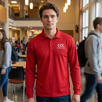 Theta Chi-World Famous Long Sleeve Dry Fit Polo