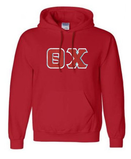 DISCOUNT Theta Chi Lettered Hooded Sweatshirt