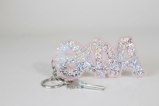 Theta Phi Alpha Glitter Keychain