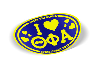 Theta Phi Alpha I Love Sorority Sticker - Oval