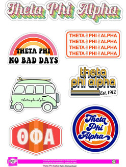 Theta Phi Alpha Retro Sticker Sheet