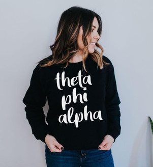  Theta Phi Alpha Script Crew Sweatshirt 