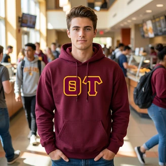 Theta Tau Lettered Hooded Sweatshirts