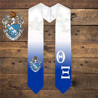  Theta Xi Extra Fancy Diagonal Greek Graduation Stole W Crest 
