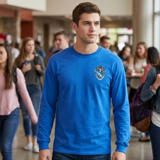 DISCOUNT-Theta Xi Fraternity Crest - Shield Longsleeve Tee