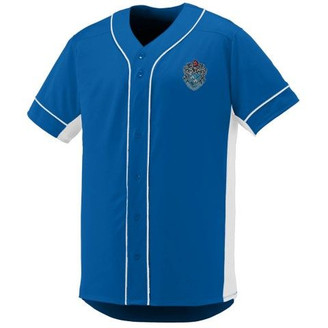 DISCOUNT-Theta Xi Fraternity Crest - Shield Slugger Baseball Jersey