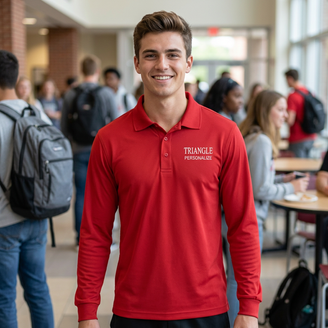 Triangle-World Famous Long Sleeve Dry Fit Polo