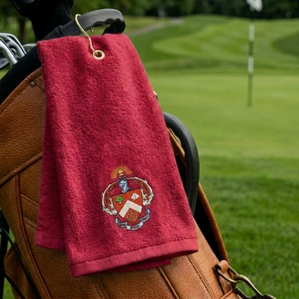 DISCOUNT-Triangle Fraternity Crest - Shield Golf Towel