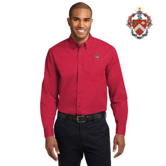 DISCOUNT-Triangle Fraternity Crest - Shield Long Sleeve Oxford