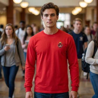 DISCOUNT-Triangle Fraternity Crest - Shield Longsleeve Tee