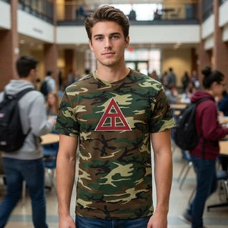 DISCOUNT- Triangle Fraternity Lettered Camouflage T-Shirt
