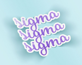 Sigma Sigma Sigma Watercolor Script Sticker Sticker