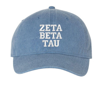 Zeta Beta Tau Pigment Dyed Baseball Cap