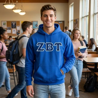 Zeta Beta Tau Letters Hooded Sweatshirt - Best Value